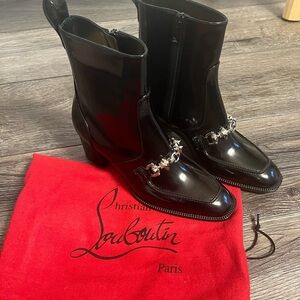 Christian Louboutin Mayerswing Donna Black 55 Calf Leather Ankle Boots - 35.5